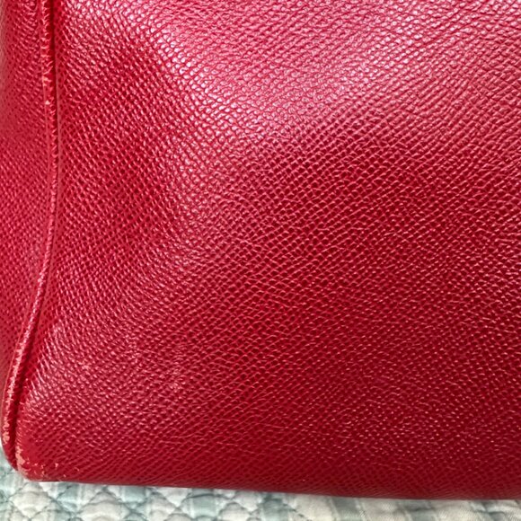 Red w/ White Stitchig Rafe Italian leather Handbag/Shoulderbag - Picture 10 of 13